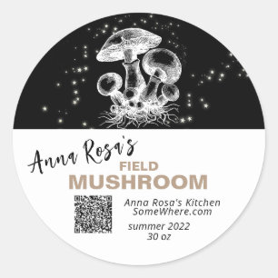 *~* QR AP30 MUSHROOM - DEHYDRATED CANNING FREEZE C RUNDER AUFKLEBER