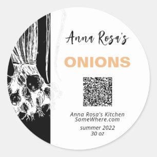 *~* QR AP30 ONIONS- DEHYDRATED CANNING FREEZE RUNDER AUFKLEBER