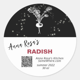 ~* QR AP30 RADISH - DEHYDRATED CANNING FREEZE RUNDER AUFKLEBER