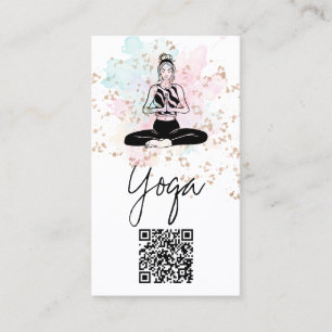 *~* QR AP33 Rainbow Spiritual Chakra Yoga Visitenkarte