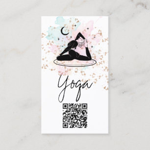 *~* QR AP33 Rainbow Spiritual Yoga Moon Visitenkarte
