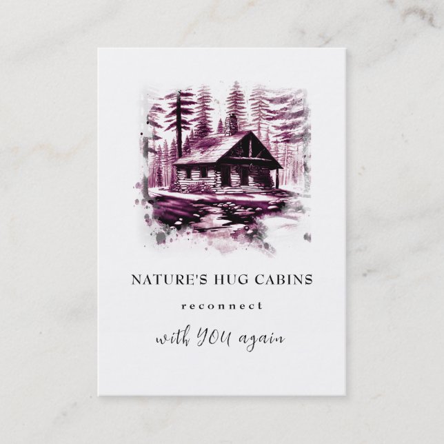 *~* QR AP49 Rustic Cabin Hütte Lodge Visitenkarte (Vorderseite)