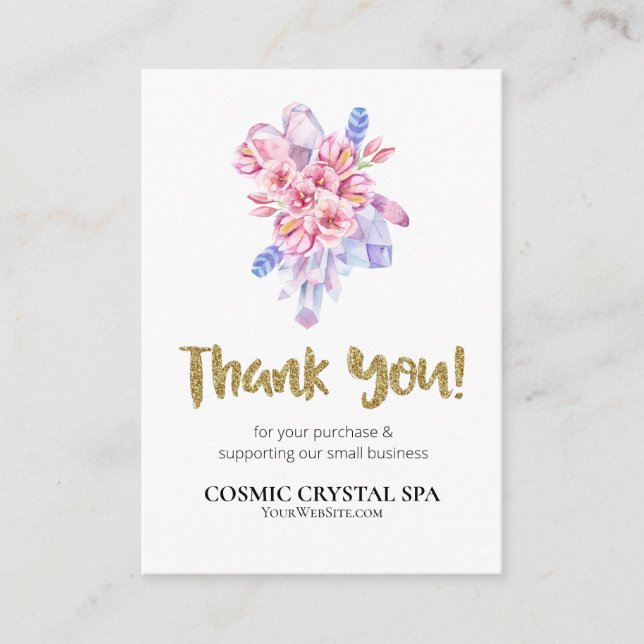 *~* QR AP8 LOGO COSMIC CRYSTAL Review DANKEN Begleitkarte (Vorderseite)