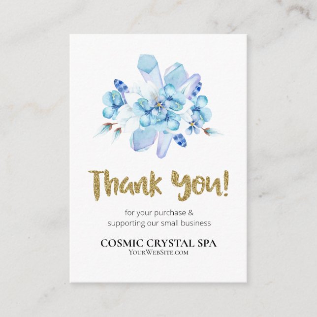 *~* QR AP8 LOGO FLORAL CRYSTAL Review DANKEN  Begleitkarte (Vorderseite)