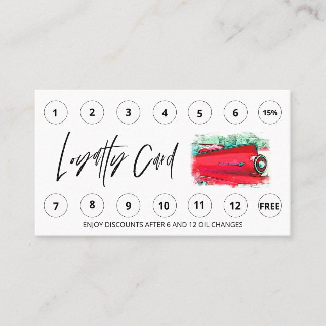 *~* QR Auto Lube Car Wash LOGO Prämien Vielen Dank Treuekarte (Vorderseite)