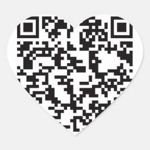 QR-Bar scannbar Herz-Aufkleber