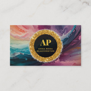 *~ QR BOLD AP93 Neon Abstrakt Business Card Visitenkarte