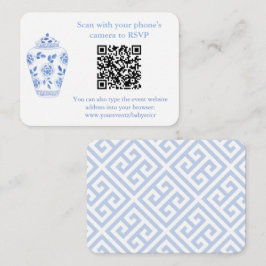 QR-Brautparty-UAWG für klassisches Blau und Weiß Begleitkarte