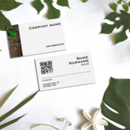 QR Business Card für Minimalistische Holzblätter Visitenkarte