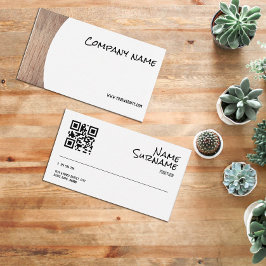 QR Business Card für Minimalistische Holzfotografi Visitenkarte