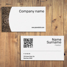 QR Business Card für Minimalistische Holzfotografi Visitenkarte