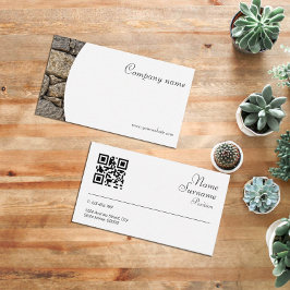QR Business Card für Minimalistische Steinfotograf Visitenkarte