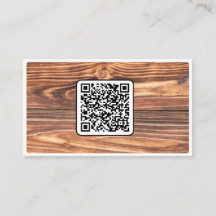 QR-Code 100% Bio Holzstil auf Weiß