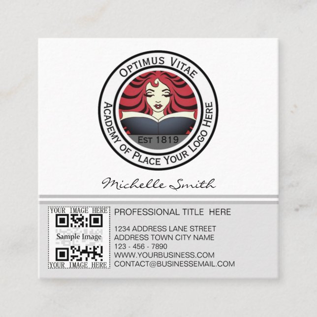 QR Code 2020 Calendar Logo Company Quadratische Visitenkarte (Vorderseite)
