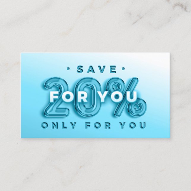 QR-CODE 20%AUSSERGEWÖHNLICHER DICOUNT PROMOTIONAL  VISITENKARTE (Vorderseite)