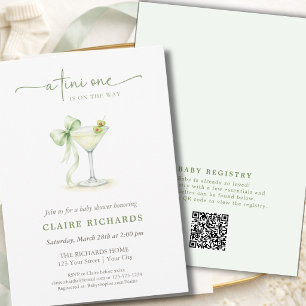 QR-Code A Tini One Coquette Neutrale Babyparty Einladung
