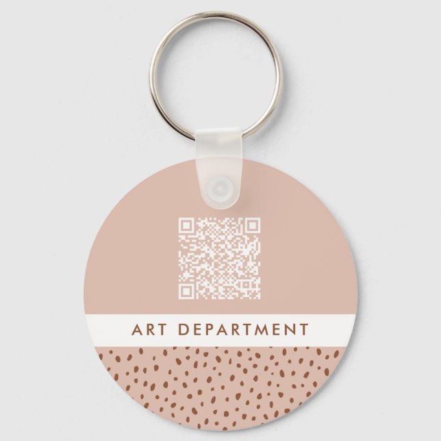 QR CODE-Abteilung für beige- und braun-beige-braun Schlüsselanhänger (Vorderseite)