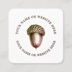 QR Code Acorn Logo Social Media Quadratische Visitenkarte