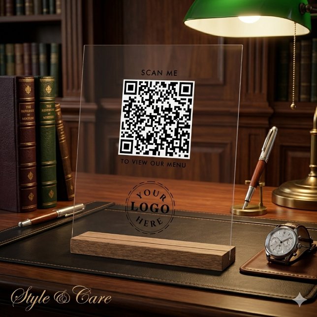 QR Code Akryllisches Zeichen - Modernes Checkout-M Acrylschild (QR Code Acrylic Sign – Modern Checkout Menu)