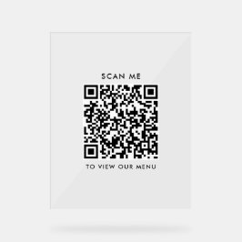 QR Code Akryllisches Zeichen - Modernes Checkout-M Acrylschild
