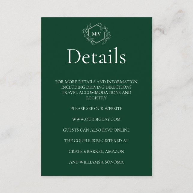 QR-Code Angaben zur Smaragdgrünen Umschließungskar Begleitkarte (Vorderseite)