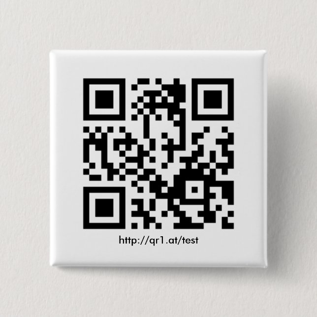 QR Code Anstecknadel quadratisch (Vorderseite)