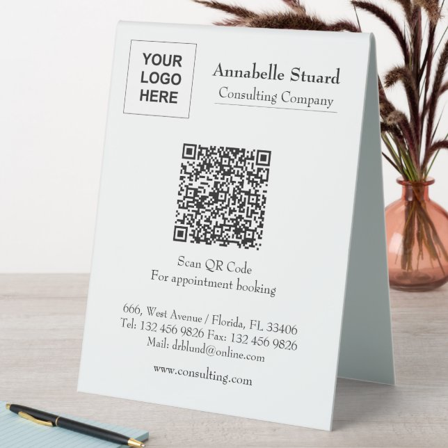 QR-Code Anstellungsbuch Berufliches Unternehmen Tischaufsteller (In Situ (Tisch))
