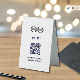 QR-Code-Anzeige für das Wi-Fi-Netzwerk Tischaufsteller