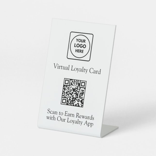QR-Code | App für kundenspezifische Logos Sockelschild (Vorderseite)