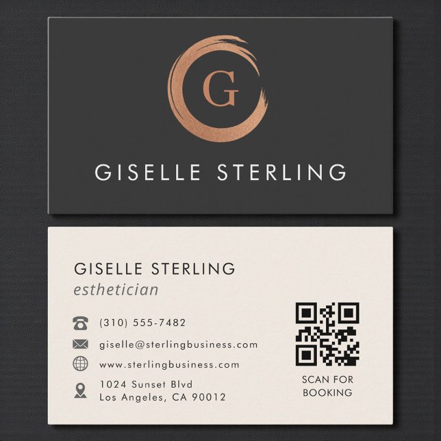 QR-Code-Ästhetikerin Modern Minimalistisch Visitenkarte (Von Creator hochgeladen)