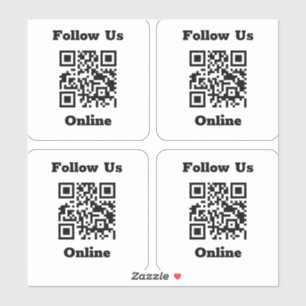 QR-Code auf 4 Aufklebern Aufkleber