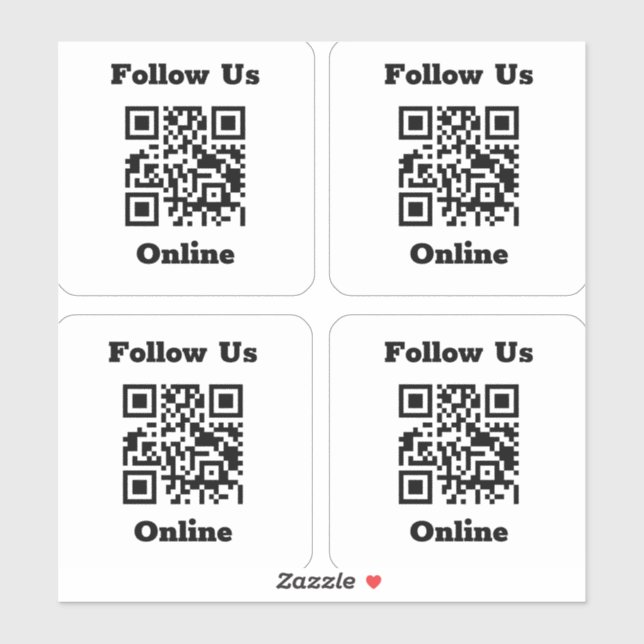 QR-Code auf 4 Aufklebern Aufkleber (Blatt)