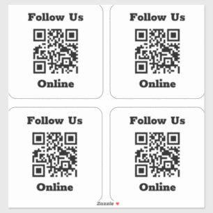 QR-Code auf 4 Aufklebern Aufkleber
