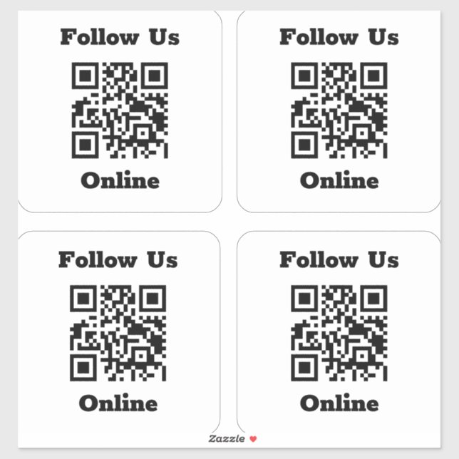 QR-Code auf 4 Aufklebern Aufkleber (Blatt)
