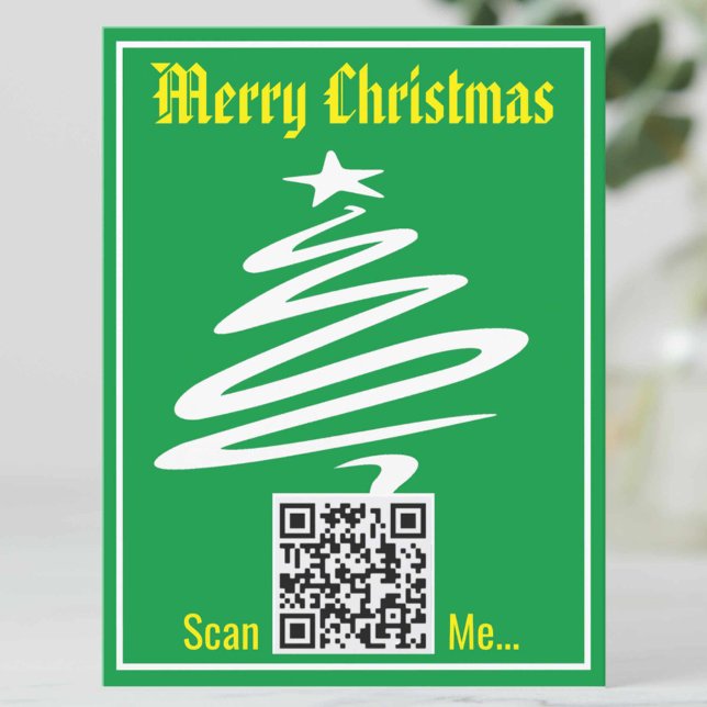 QR-Code auf einer Weihnachtskarte Postkarte (Von Creator hochgeladen)