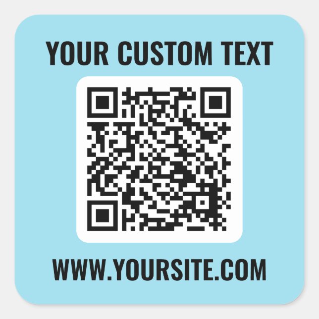 QR-Code-Aufkleber Quadratischer Aufkleber (Vorderseite)