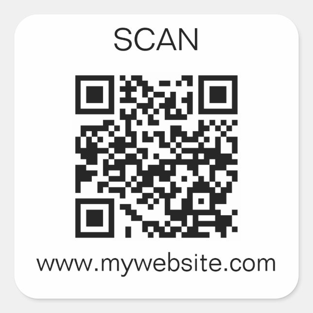 QR-Code-Aufkleber Quadratischer Aufkleber (Vorderseite)