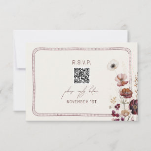 QR Code Automne Anémonique Mariage floral RSVP