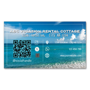 QR Code Beach Eleganter Wellness-Center Travel Magnetische Visitenkarte