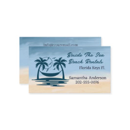 QR Code Beach Palm Tree Visitenkarte