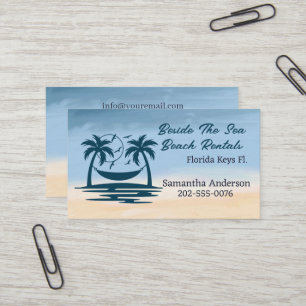 QR Code Beach Palm Tree Visitenkarte
