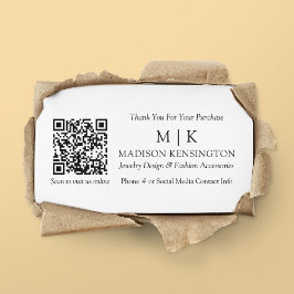 QR-Code-Beilage für Monogramm oder Add-Logos Visitenkarte
