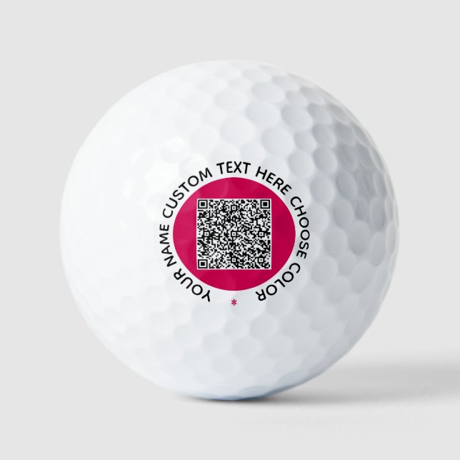 QR-Code benutzerdefinierte Textstempel Golfbälle V (Vorderseite)
