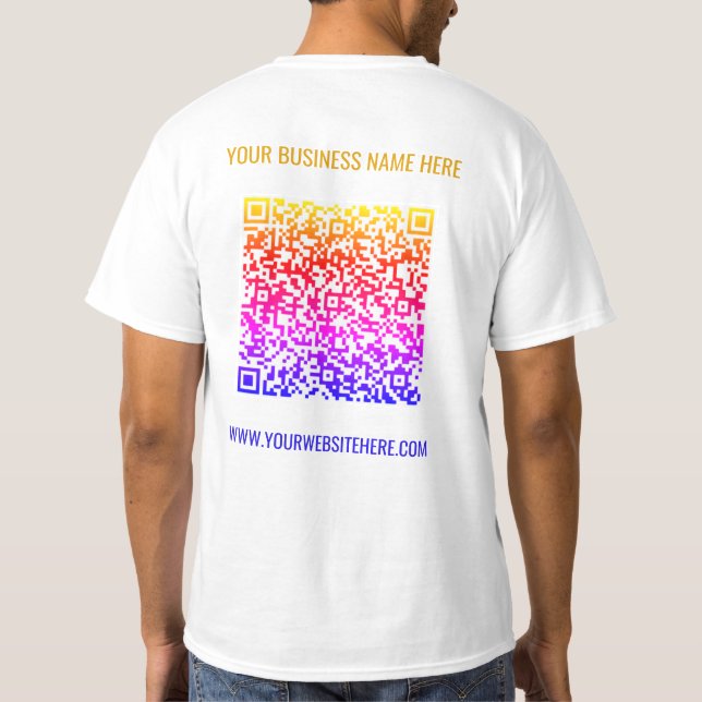 QR Code Benutzerdefinierter Text Business T - Shir T-Shirt (Rückseite)