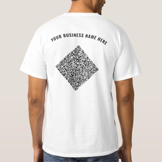 QR-Code Benutzerdefinierter Text Personalisierter  T-Shirt (Rückseite)