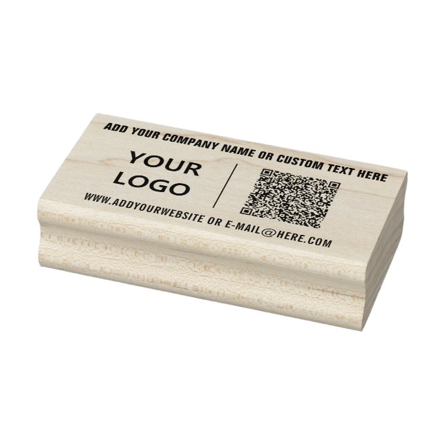QR-Code benutzerdefinierter Text und Logo-Stempel  Gummistempel (Stempel)