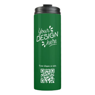 QR-Code benutzerdefiniertes Logo Grünes Thermotumb Thermosbecher