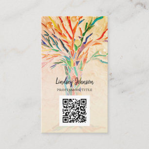 QR Code Beruflich Business Beige Karte