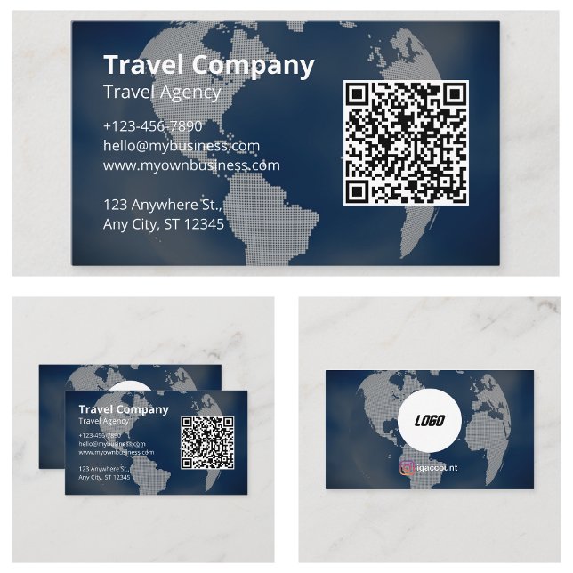 QR Code Berufliche Reiseagentur Visitenkarte (QR Code Professional Travel Agency Business Cards)
