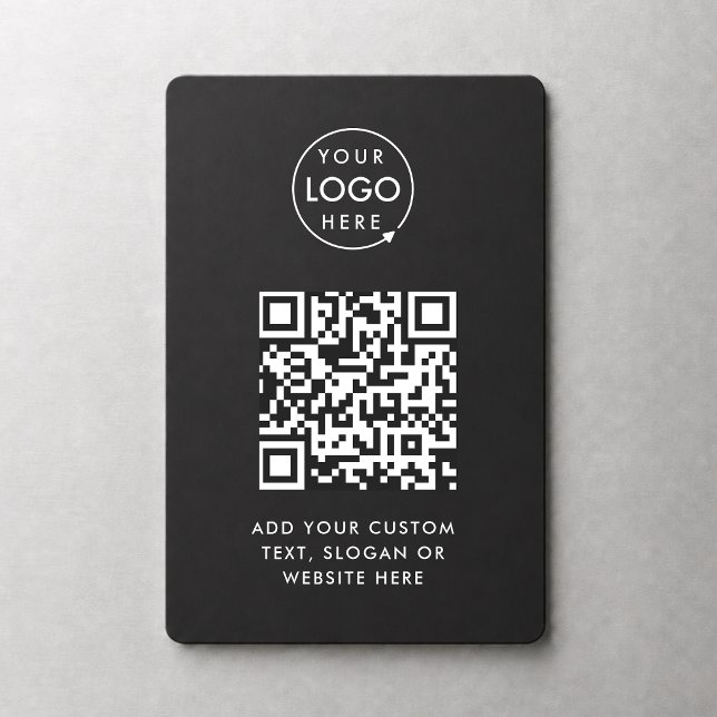 QR-Code | Berufliches Black Business-Logo Magnet (Von Creator hochgeladen)